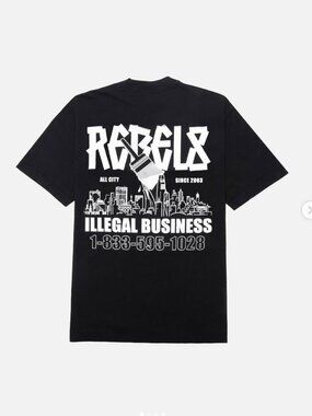 Rebel8 Illegal Business Graphic Tee - Black